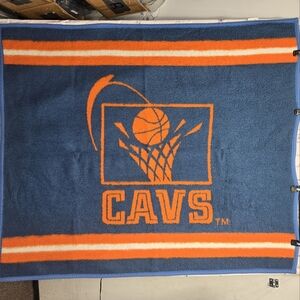 Vintage Cleveland Cavaliers Blanket Biederlack Fleece Throw NBA Basketball 47x56